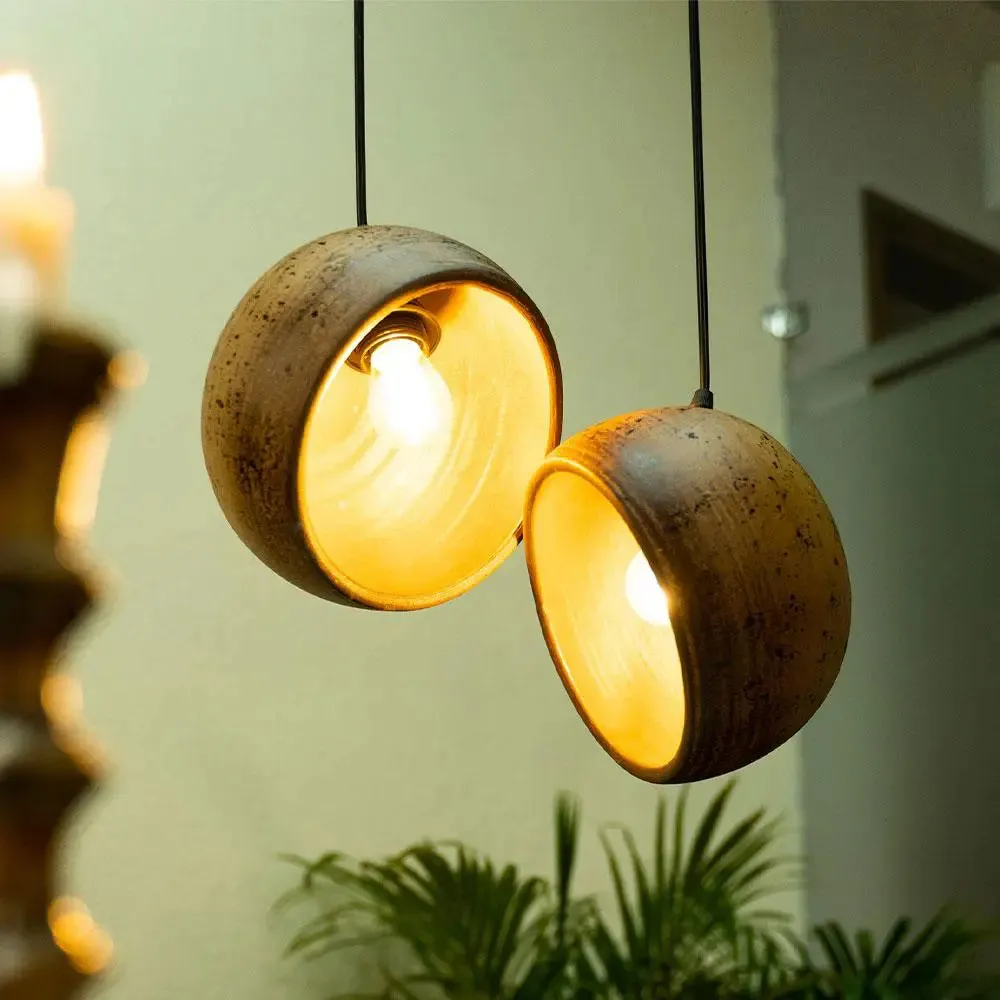 Rich Brown Stylish Hanging Lights - Set of 2