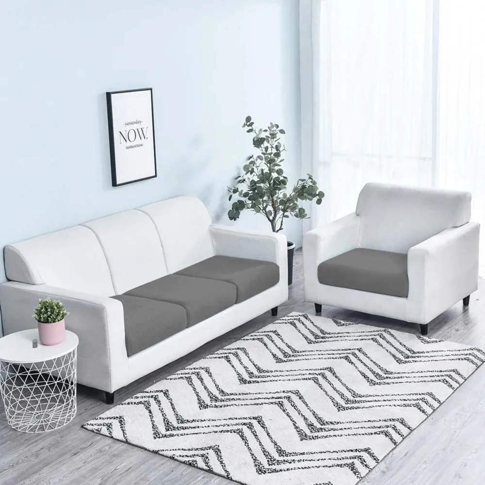 Rich Grey Strechable Sofa Seat Cover Set of 2/4/6/8