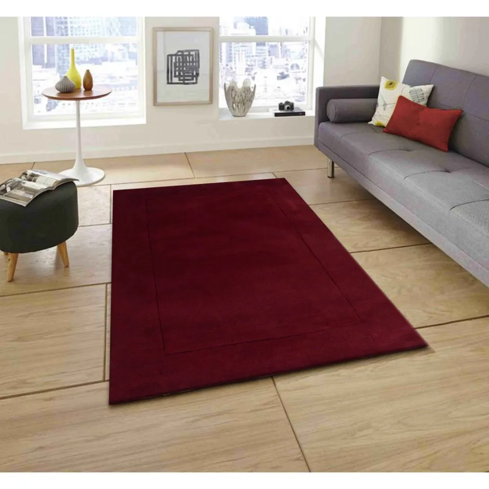 Rich Maroon Basic Tufted Area Carpet