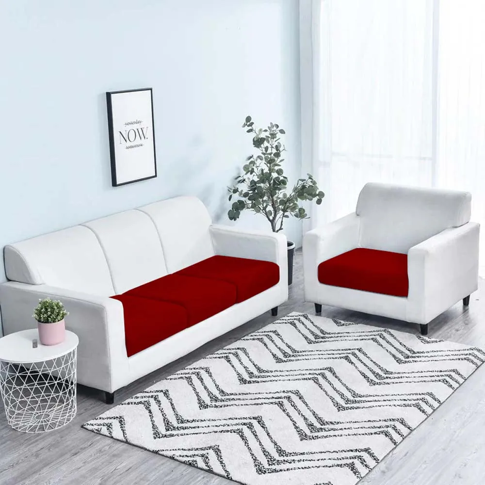Rich Red Strechable Sofa Seat Cover Set of 2/4/6/8