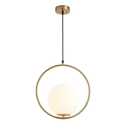 Ring Patterned Round Golden Ceiling Light
