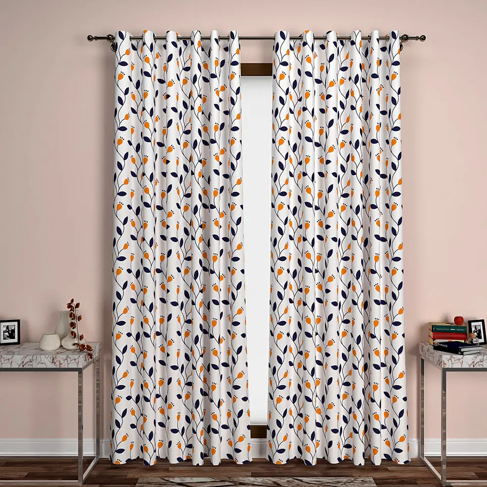 Rising Blue Stems Designer Door Curtain