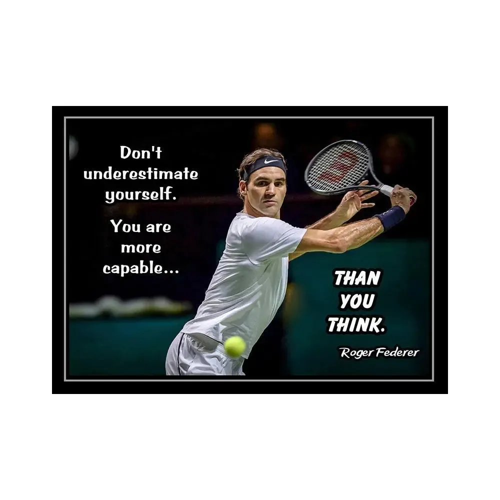 Roger Federer Poster Underestimate Quotes