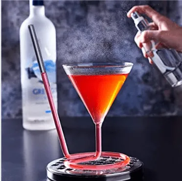 Roll Sip Martini Cocktail Glasses with Build in Straw