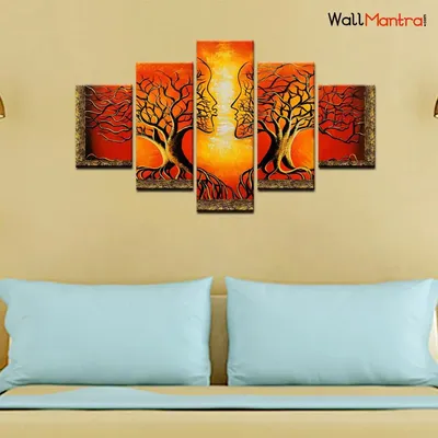 Romantic Tree 5 Pieces Canvas Print Wall Painting