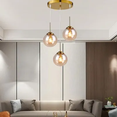 Rose Gold Touch Contemporary Triplet Pendant Light