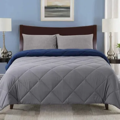 Royal Blue & Grey Quilted Double Bed AC Comforter