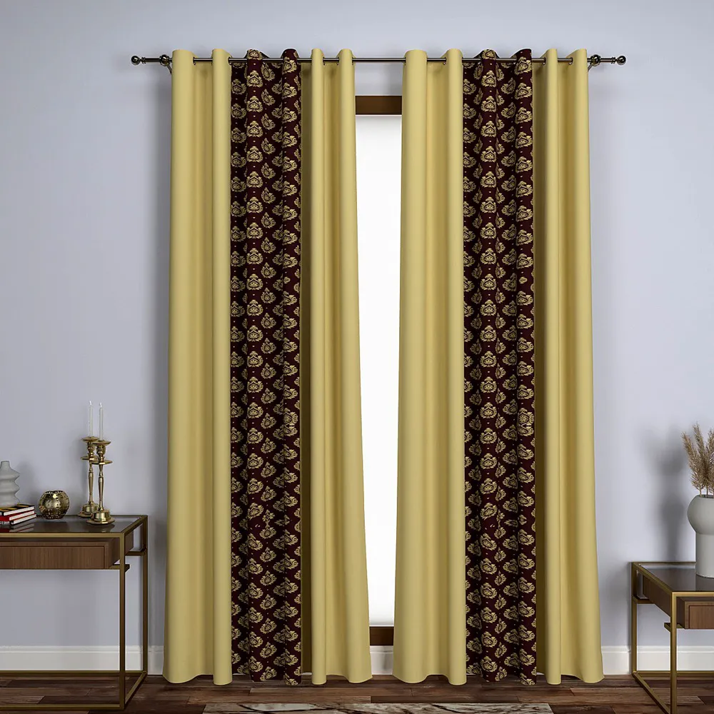 Royal Maroon & Golden Designer Door Curtain