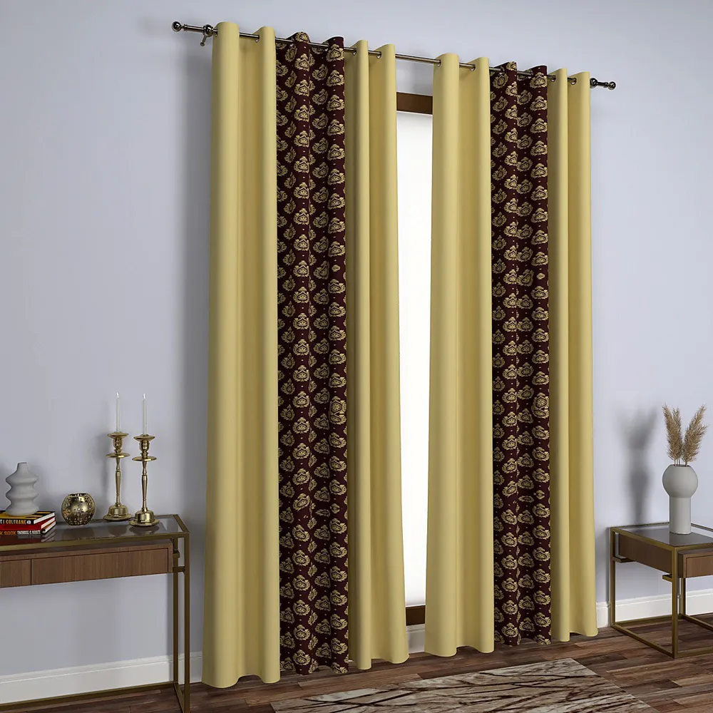 Royal Maroon & Golden Designer Door Curtain