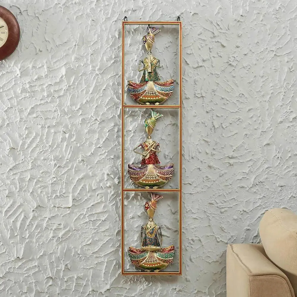 Royal Rajasthani Musician Metal Wall Art Decor