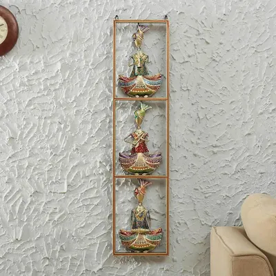 Royal Rajasthani Musician Metal Wall Art Decor