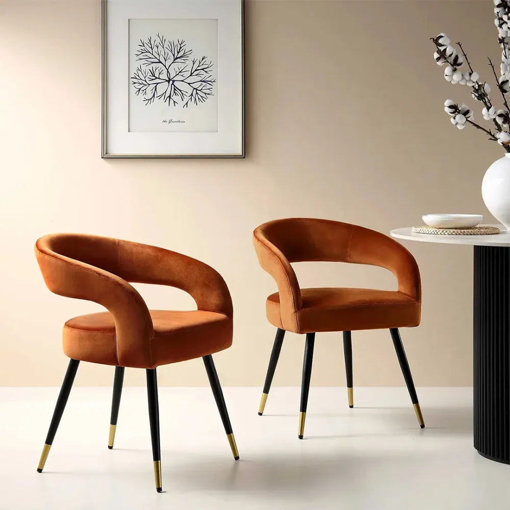 Rustic Ember Velvet Accent Chair