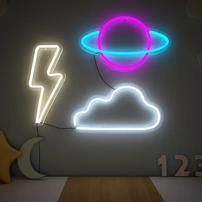 Saturn Plantet Space LED Neon Light- Set of 3