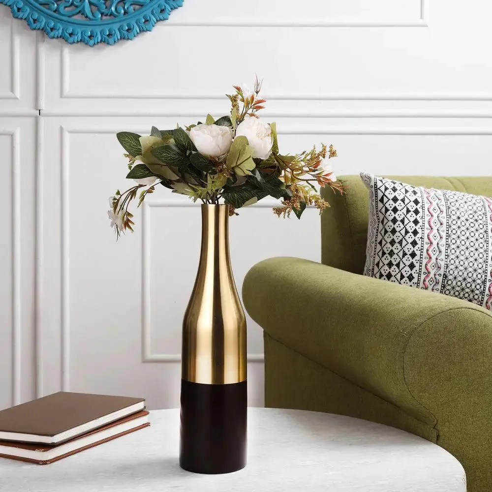 Scarlet Red & Gold Champagne Bottle Vase