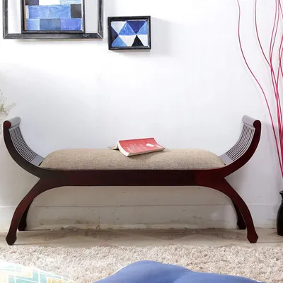 Senate Dark Brown Sheesham Wood Settee Sofa
