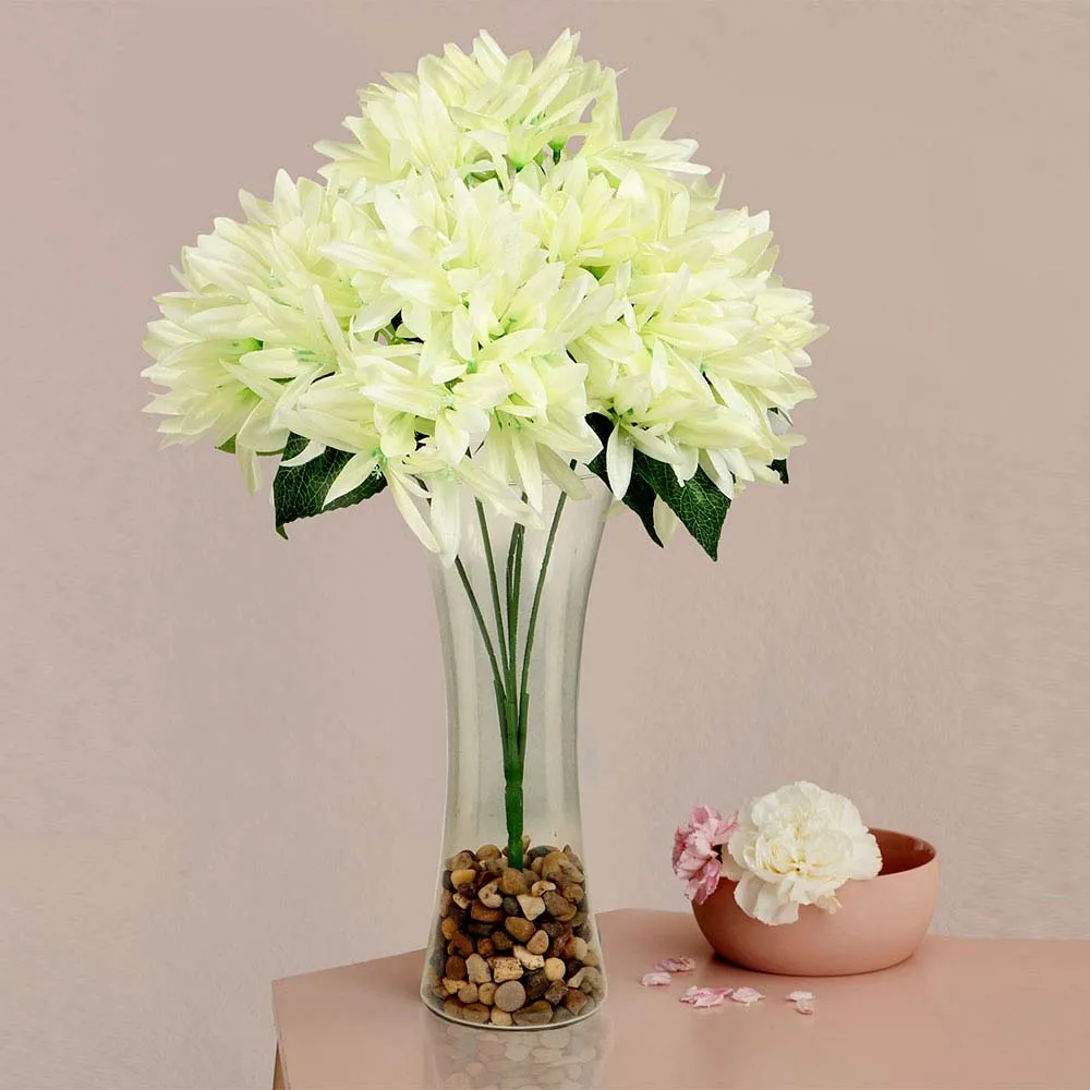 Serene White Pretty Artificial Silk Flower Bunch