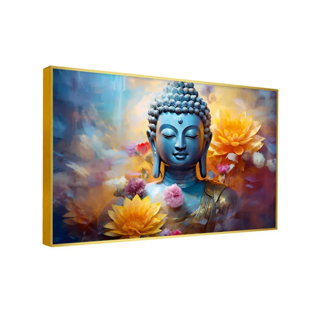 Serenity in Sapphire Buddha Canvas Wall Painting