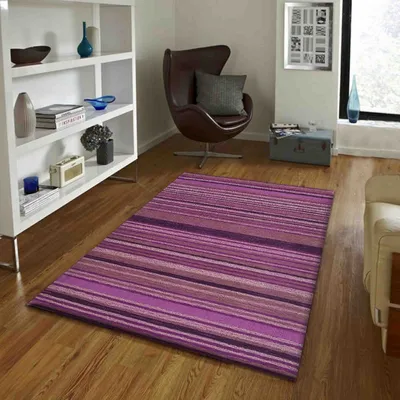 Shades Of Pink & Purple Striped Tufted Area Carpet
