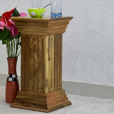Sheesham Wood Natural Teak Multipurpose Pillar/ Lamp Stand