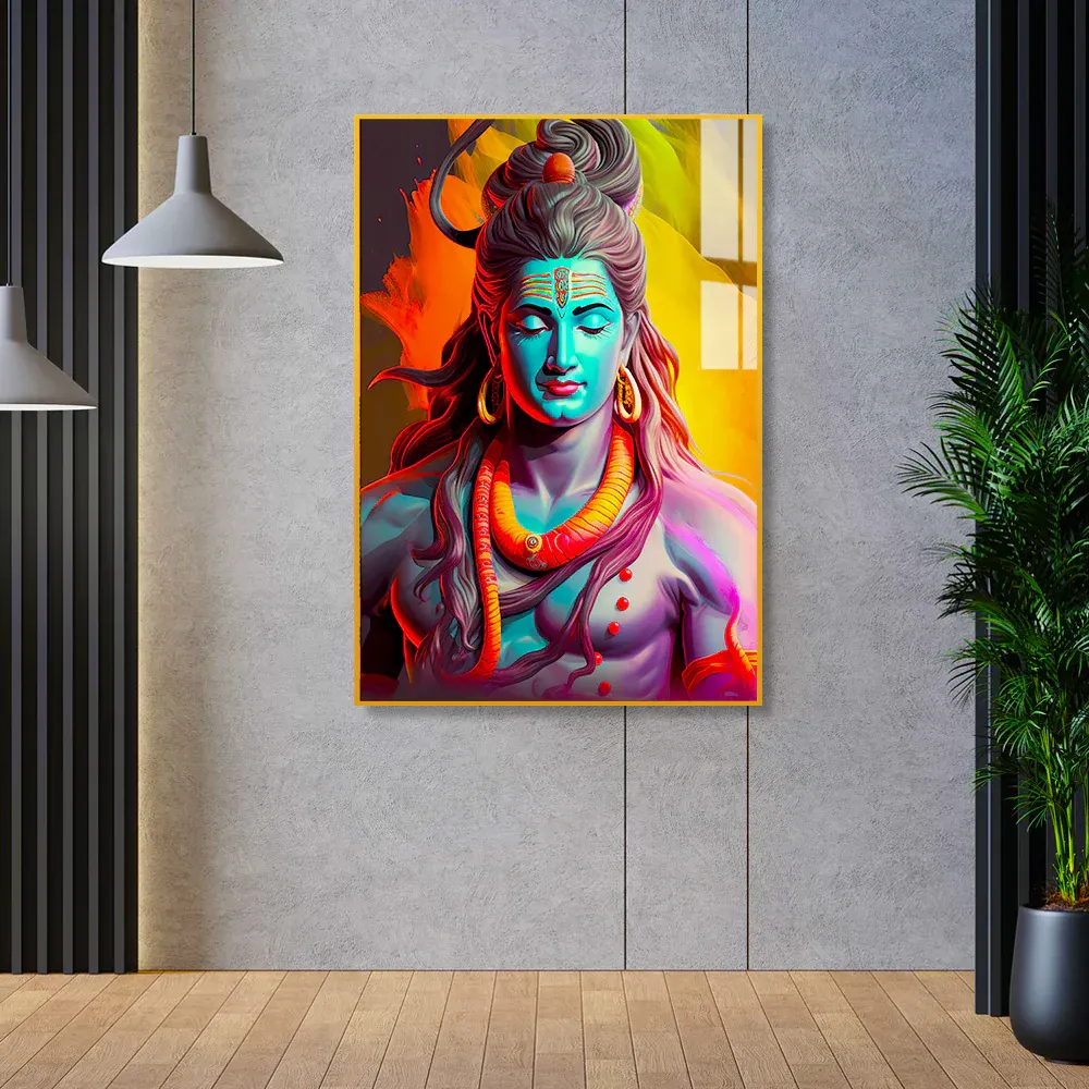 Shiva's Radiant Meditation Acrylic Wall Painting