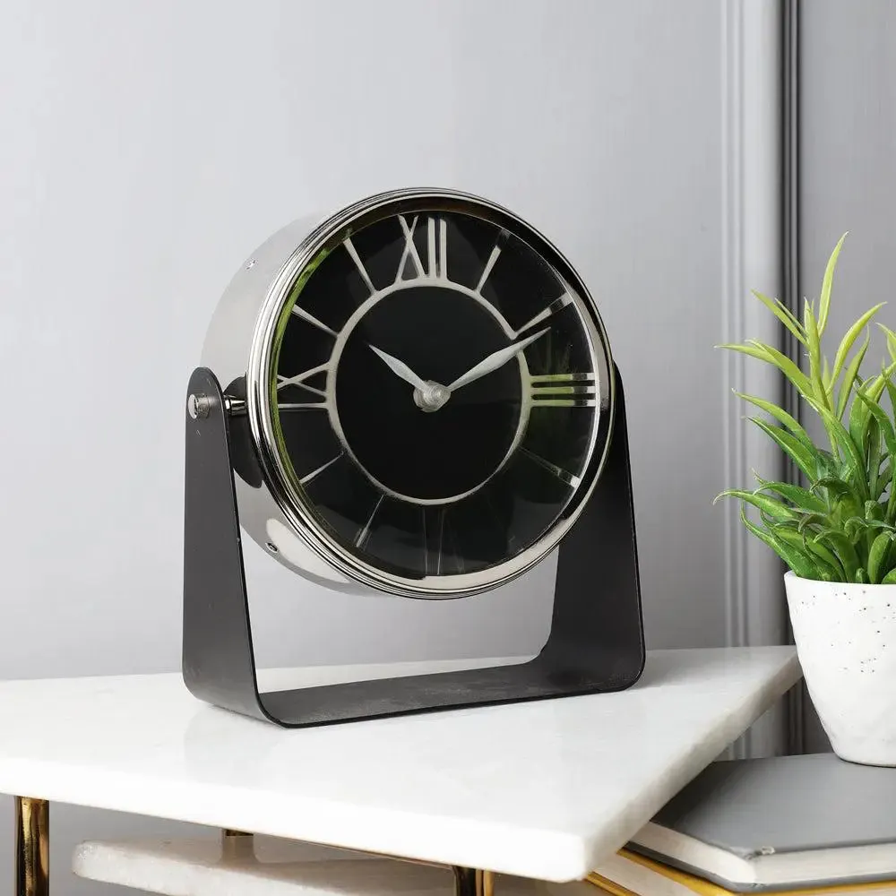 Silver Designer Standard Table Clock