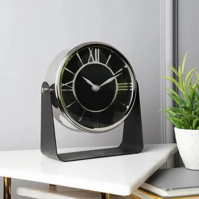 Silver Designer Standard Table Clock