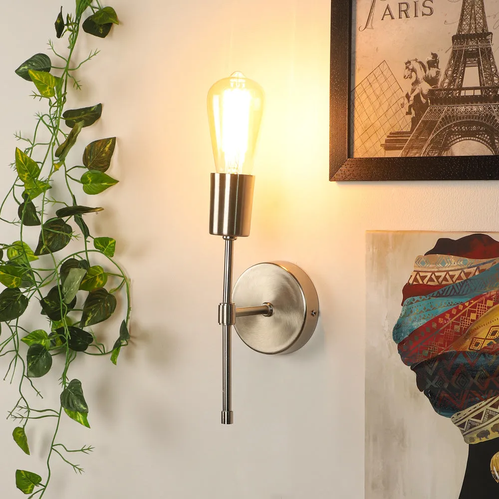 Silver Single Wall Light in Pewter Finish