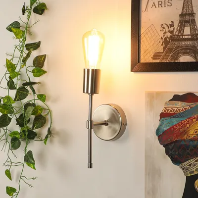Silver Single Wall Light in Pewter Finish