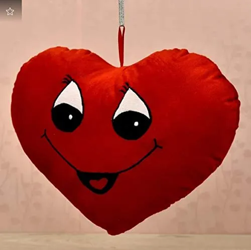 Simily Plush & Soft Red Heart Shaped Pillow