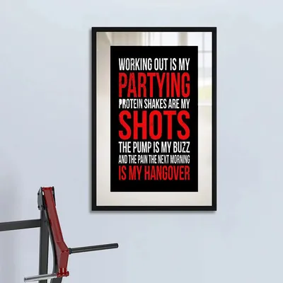 Simplistic Typographic Gym Wall Decor Wooden Artpiece