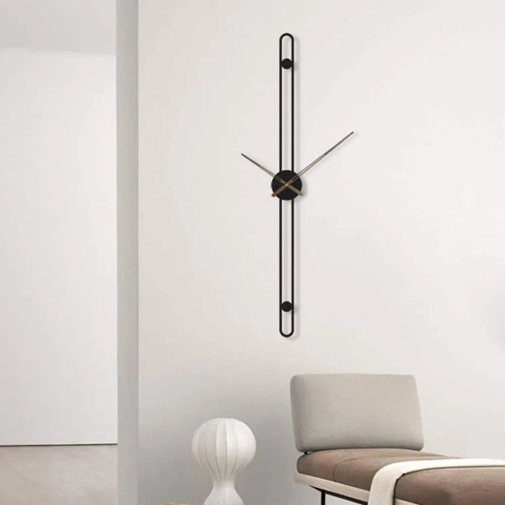 Sleek & Slim Rectangular Straight Modern Metal Wall Clock