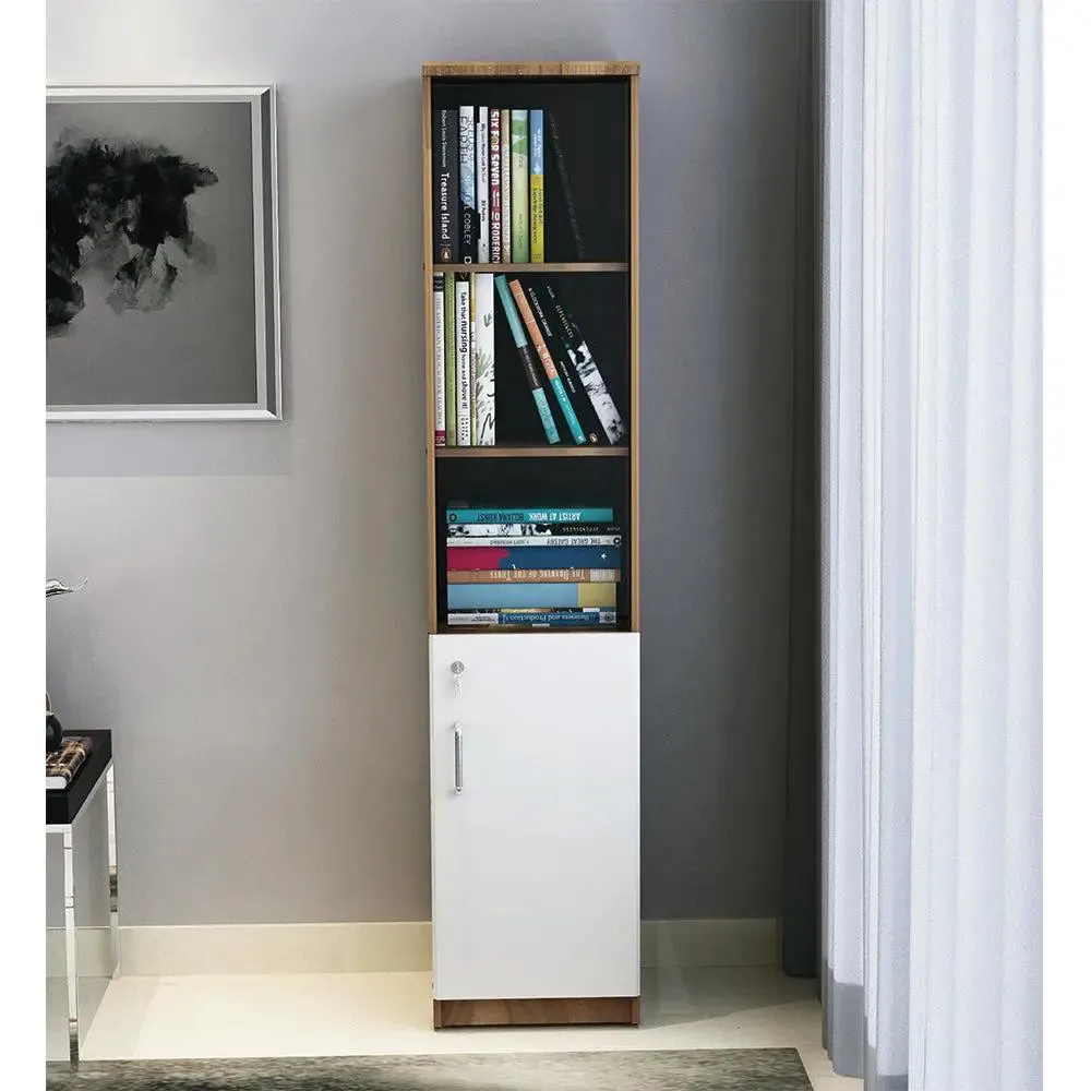 Sleek & Tall Half Open Wooden Bookshelf