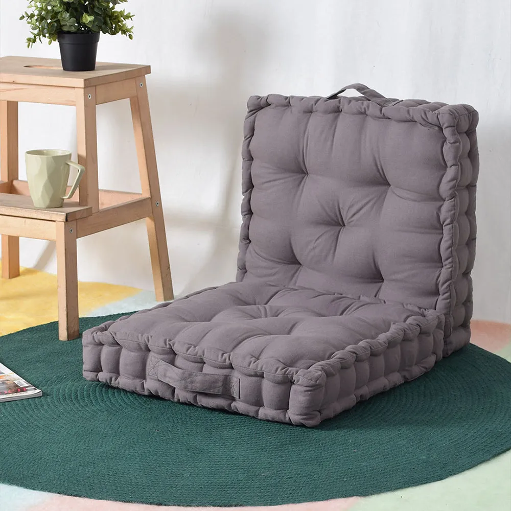 Small Chocolate Brown Plush Cotton Matlas Floor Sitting Cushion Set Of 2