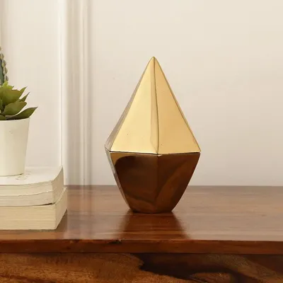 Small Nickel Box in Golden Finish / Premium Decorative Piece