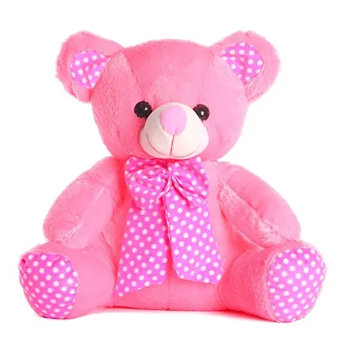 Soft Mushy Polka Bow Tie Teddy Bear