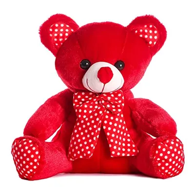 Soft Mushy Polka Bow Tie Teddy Bear