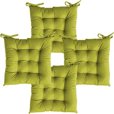 Solid Microfiber Chair Pad/ Chair Cushion- 24x24 inch, Set of 4