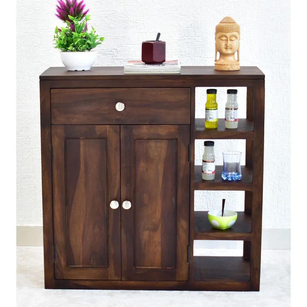 Gain Wood Funitue Shake 2-Doo Wadobe, Solid Wood With Walnut Finish