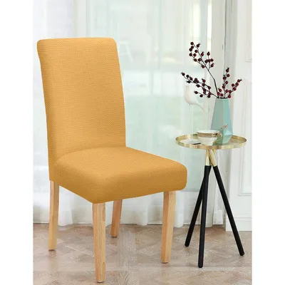Solid Stretchable Yellow Spandex Chair Cover