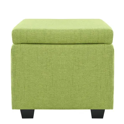 Solid Wooden Urban Green Ottoman With Storage
