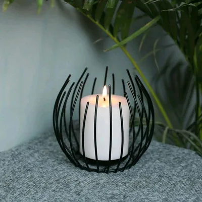 Sonsy Coal Black Radiating Candle Holder