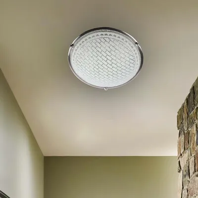 Sparkling Textured Round Flush Mount Light