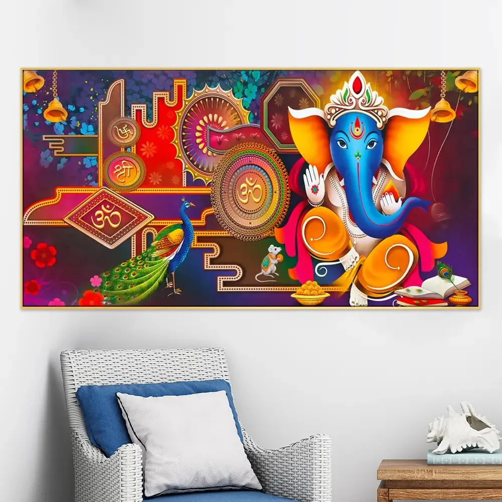 Spiritual Series Lord Ganesha Calm and Relaxing Canvas  Wall Painting