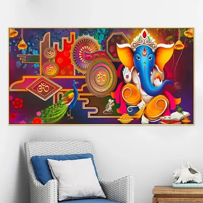 Spiritual Series Lord Ganesha Calm and Relaxing Canvas  Wall Painting