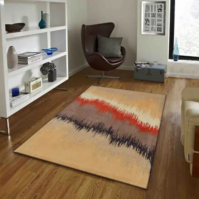 Sprayed Designer Orange & Brown Tinge Tufted Area Carpet
