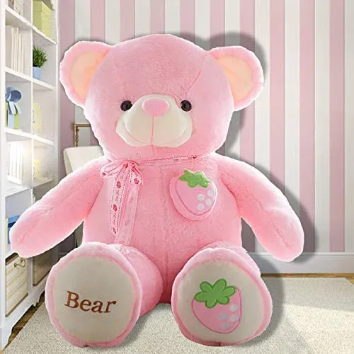 Strawberry Soft & Premium Pink Big Teddy Bear- Available in Multiple Sizes