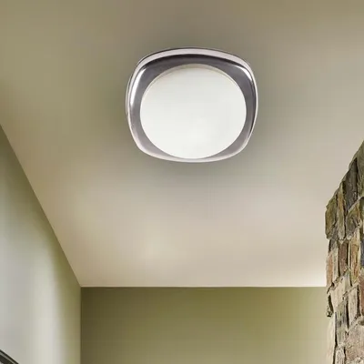 Subtle Silver Square Flush Mount Light 7 Inch