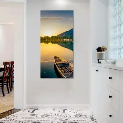 Sunset At Beautiful Lake Canvas Printed Wall Painting