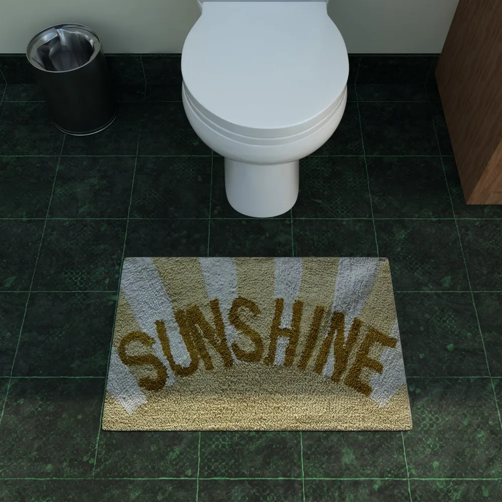 Sunshine Printed High Absorbent Yellow Kids Bathmat