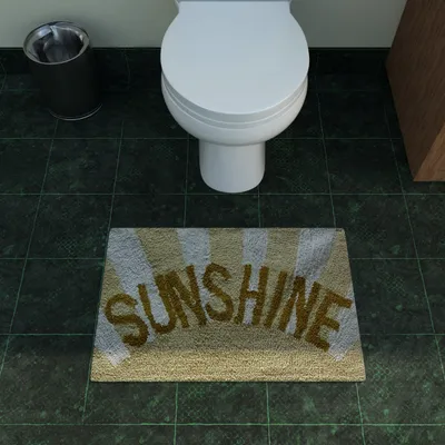 Sunshine Printed High Absorbent Yellow Kids Bathmat